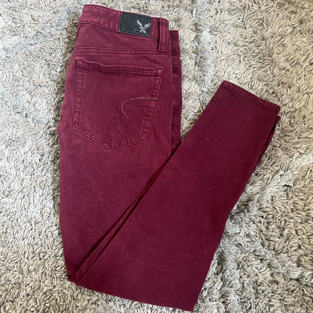 Burgundy Skinny Jeans